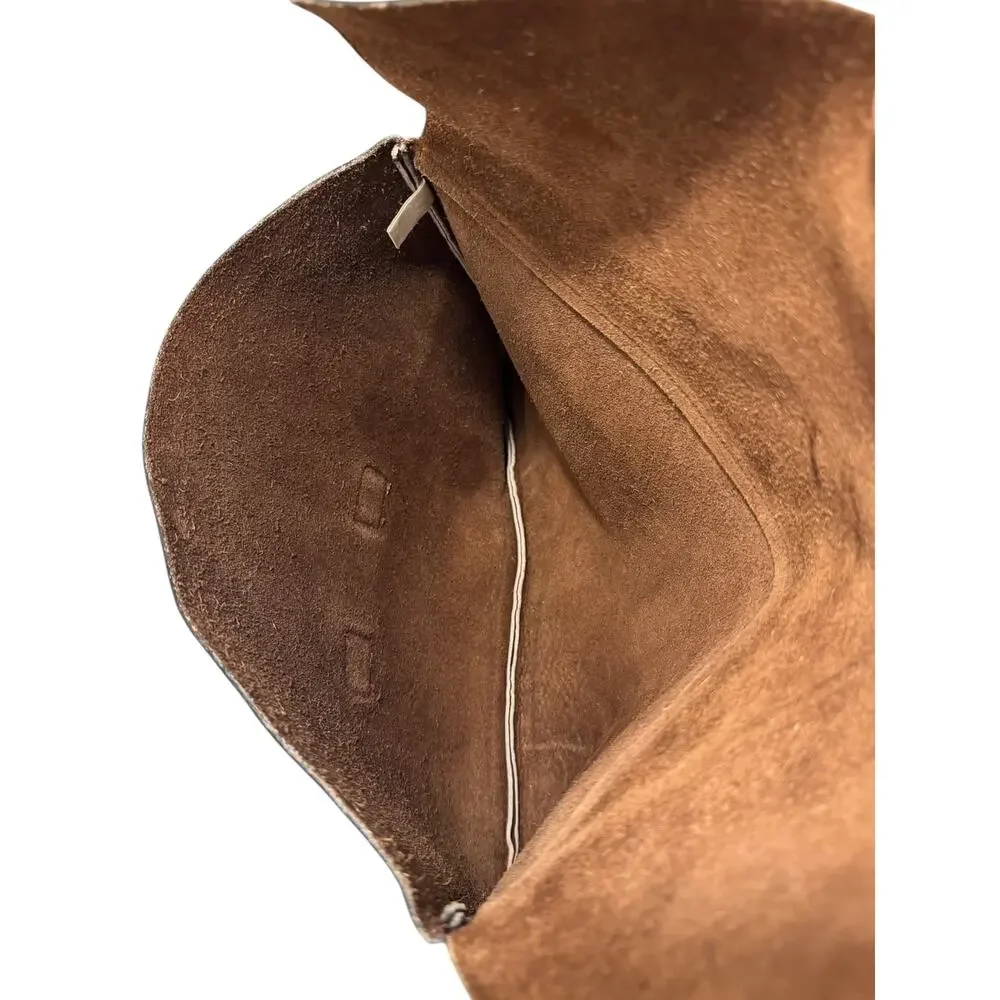 Vintage Brown Top Grain Cowhide Leather Large Envelope Laptop Portfolio 15”x11”